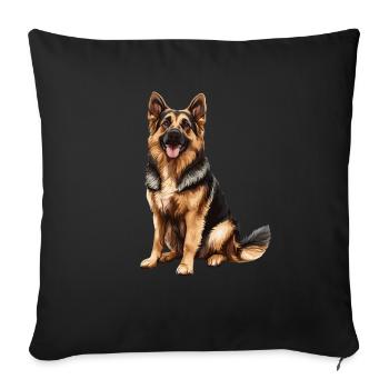 Berger allemand - Housse de coussin décorative 45 x 45 cm - noir - Devant
