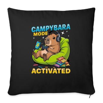 Capybara Gamer Gaming - Sofakissenbezug 45 x 45 cm - Schwarz - Vorne