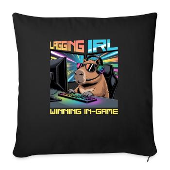Capybara PC Gamer Gaming - Sofa pillowcase 17,3'' x 17,3'' (45 x 45 cm) - black - Front