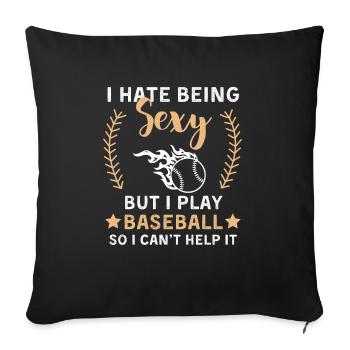 Baseball Saying Baseball Team Design - Sofa pillowcase 17,3'' x 17,3'' (45 x 45 cm) - black - Front