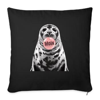 Seal seal Baltic Sea North Sea Moin - Sofa pillowcase 17,3'' x 17,3'' (45 x 45 cm) - black - Front