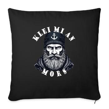 East Frisian North Sea Seaman Klei Mi An Mors - Sofa pillowcase 17,3'' x 17,3'' (45 x 45 cm) - black - Front