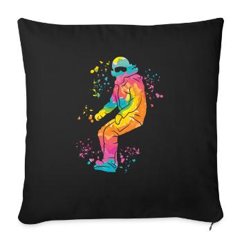 Snowboarder Snowboarding Snowboard - Housse de coussin décorative 45 x 45 cm - noir - Devant