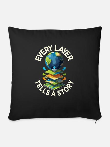 Geografische Informationssysteme Every Layer - Sofakissenbezug 45 x 45 cm - Schwarz
