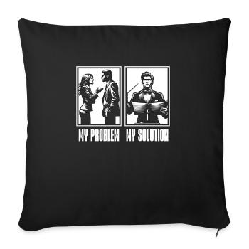 Directeur musical Mon problème Mon pictogramme Papa Maman - Housse de coussin décorative 45 x 45 cm - noir - Devant