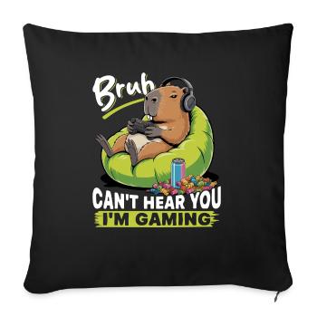 Capybara Gamer Gaming - Sofakissenbezug 45 x 45 cm - Schwarz - Vorne