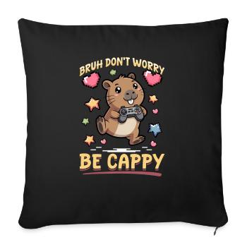 Capybara Gamer Gaming - Sofakissenbezug 45 x 45 cm - Schwarz - Vorne
