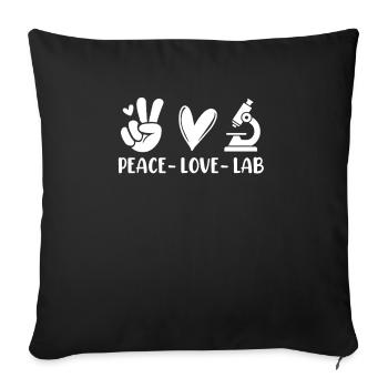 Peace Love Lab Drôle MLS Scientifique de laboratoire médical - Housse de coussin décorative 45 x 45 cm - noir - Devant