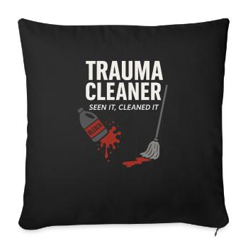 Nettoyeur médico-légal Humour noir Scène de crime Biohazard - Housse de coussin décorative 45 x 45 cm - noir - Devant