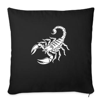 Scorpion - Dard venimeux - Conservation des espèces - Habitat - Housse de coussin décorative 45 x 45 cm - noir - Devant