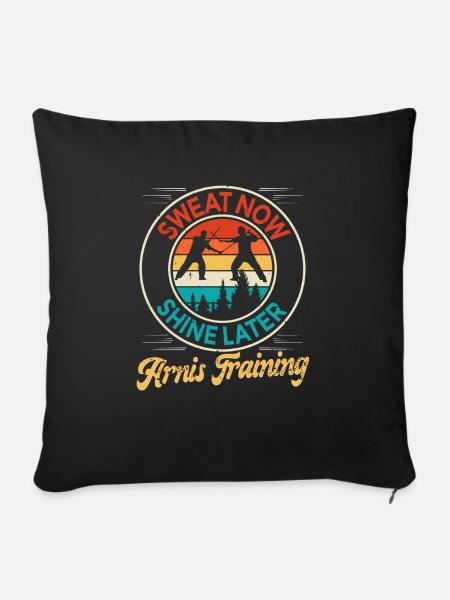 Escrima Arnis Kampfsport - Sofakissenbezug 45 x 45 cm - Schwarz