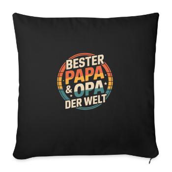 Bester Papa & Opa Der Welt Vintage - Sofakissenbezug 45 x 45 cm - Schwarz - Vorne