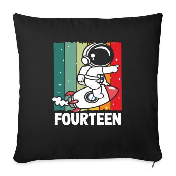 Quatorze ans d’aventure d’astronaute - Housse de coussin décorative 45 x 45 cm - noir - Devant
