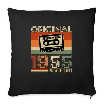 1955 Vintage 70 Jahre Geburtstagsgeschenk - Sofakissenbezug 45 x 45 cm - Schwarz - Vorne