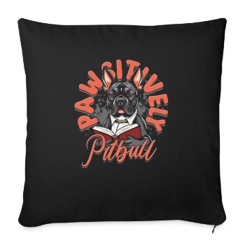 Pitbull Pitbulls Pattsitive Pitbull - Housse de coussin décorative 45 x 45 cm - noir - Devant