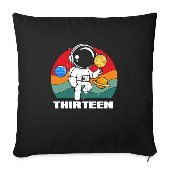 Space adventures for thirteen-year-olds - Sofa pillowcase 17,3'' x 17,3'' (45 x 45 cm) - black - Front