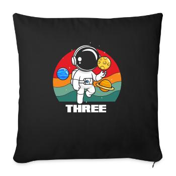 Space adventure for young explorers - Sofa pillowcase 17,3'' x 17,3'' (45 x 45 cm) - black - Front