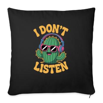 Cactus avec attitude - Épineux, têtu, élégant - Housse de coussin décorative 45 x 45 cm - noir - Devant