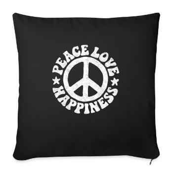 Peace Sign Peace Symbol Hippie Gift - Sofa pillowcase 17,3'' x 17,3'' (45 x 45 cm) - black - Front
