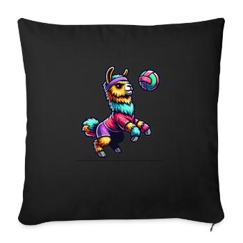 Colorful Llama Volleyball Fun - Sofa pillowcase 17,3'' x 17,3'' (45 x 45 cm) - black - Front
