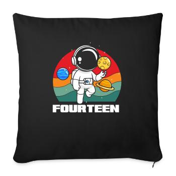 Astronaute Aventure Spatiale Quatorze - Housse de coussin décorative 45 x 45 cm - noir - Devant