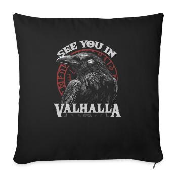Valknut Viking Wir sehen uns in Walhalla See You - Sofa pillowcase 17,3'' x 17,3'' (45 x 45 cm) - black - Front