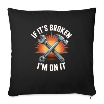 Craftsmen in action - Sofa pillowcase 17,3'' x 17,3'' (45 x 45 cm) - black - Front