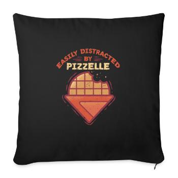 Biscuit gaufré Pizzelle facilement distrait par Pizzelle - Housse de coussin décorative 45 x 45 cm - noir - Devant