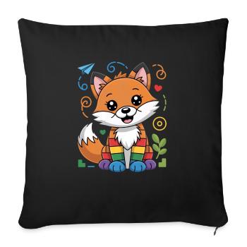 Out of preschool, kindergarten with - Sofa pillowcase 17,3'' x 17,3'' (45 x 45 cm) - black - Front