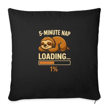 Sieste de 5 minutes Chargement... paresseux Progress-Bar Mignon - Housse de coussin décorative 45 x 45 cm - noir - Devant