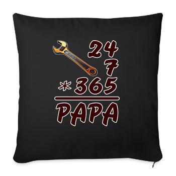 24-7-365 PAPA - Sofa pillowcase 17,3'' x 17,3'' (45 x 45 cm) - black - Front
