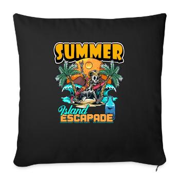 Summer Island Escapade Design - Sofa pillowcase 17,3'' x 17,3'' (45 x 45 cm) - black - Front
