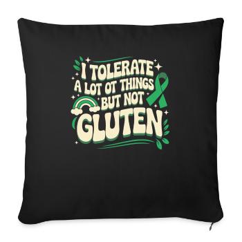 Pas de gluten, pas de problème - Sans gluten avec style - Housse de coussin décorative 45 x 45 cm - noir - Devant