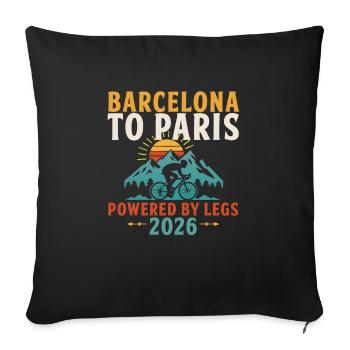 De Barcelone à Paris – Propulsé par les montagnes Legs 2026 - Housse de coussin décorative 45 x 45 cm - noir - Devant