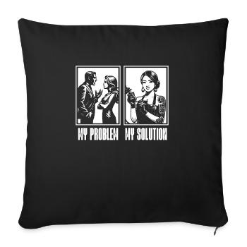 Tatoueur Mon problème Mon pictogramme Maman Papa - Housse de coussin décorative 45 x 45 cm - noir - Devant