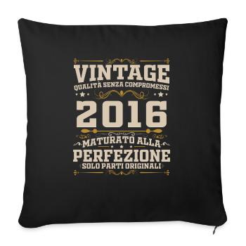 10 Jahre 2016 Vintage Retro Geburtstagsgeschenk - Sofakissenbezug 45 x 45 cm - Schwarz - Vorne