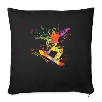 Snowboarder Snowboarding Snowboard - Sofa pillowcase 17,3'' x 17,3'' (45 x 45 cm) - black - Front