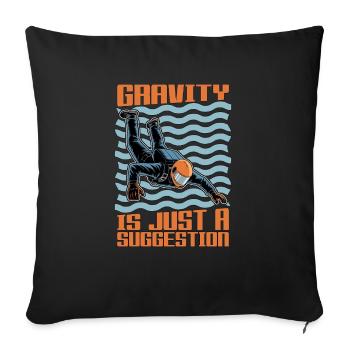 La gravité du parachutisme n’est qu’une suggestion de parachutisme - Housse de coussin décorative 45 x 45 cm - noir - Devant