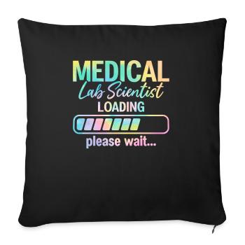 Scientifique de laboratoire Chargement Tie Dye Drôle MLS Médical - Housse de coussin décorative 45 x 45 cm - noir - Devant