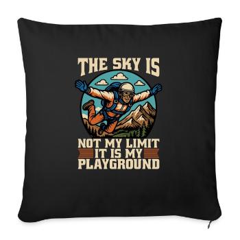 Skydiving The Sky Is Not My Limit Loves Skydive - Sofa pillowcase 17,3'' x 17,3'' (45 x 45 cm) - black - Front