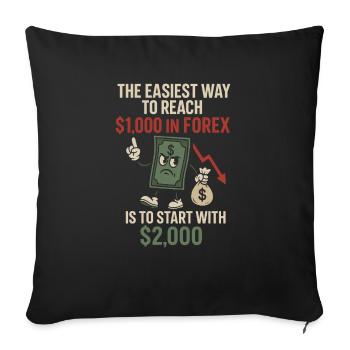 Le moyen le plus simple de 1 000 $ Forex Funny Trader - Housse de coussin décorative 45 x 45 cm - noir - Devant