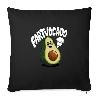 Drôle d’avocat pet pet fartvocado - Housse de coussin décorative 45 x 45 cm - noir - Devant