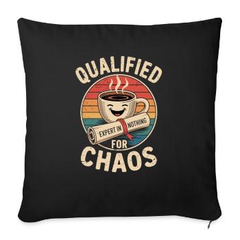 Expert for absolute chaos - Sofa pillowcase 17,3'' x 17,3'' (45 x 45 cm) - black - Front