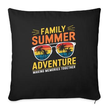 Summer Vacation Family 2025 - Sofa pillowcase 17,3'' x 17,3'' (45 x 45 cm) - black - Front