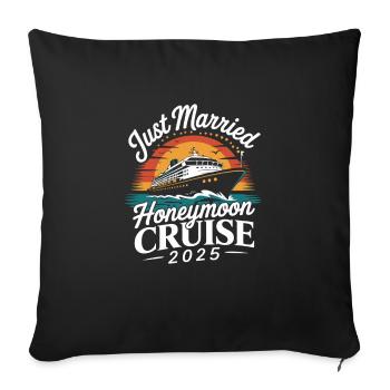 Just Married Honeymoon Cruise 2025 - Sofa pillowcase 17,3'' x 17,3'' (45 x 45 cm) - black - Front