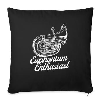 Baritone Player Enthusiast Euphonium - Sofa pillowcase 17,3'' x 17,3'' (45 x 45 cm) - black - Front