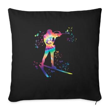 Biathlete Nordic Combined Biathlon - Sofa pillowcase 17,3'' x 17,3'' (45 x 45 cm) - black - Front