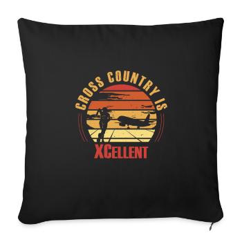 Le cross-country XC, c’est XCellent - Housse de coussin décorative 45 x 45 cm - noir - Devant