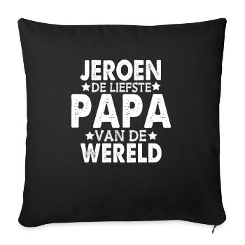 Meilleur Papa Père Jeroen Cadeau Fête des Pères - Housse de coussin décorative 45 x 45 cm - noir - Devant