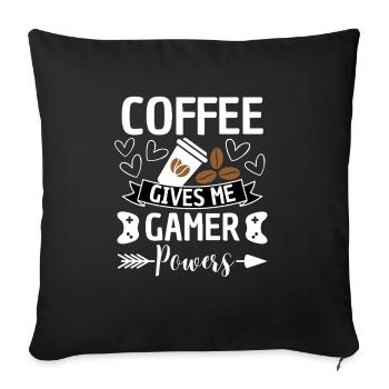 Funny Coffee Gamer Saying Gaming - Sofa pillowcase 17,3'' x 17,3'' (45 x 45 cm) - black - Front